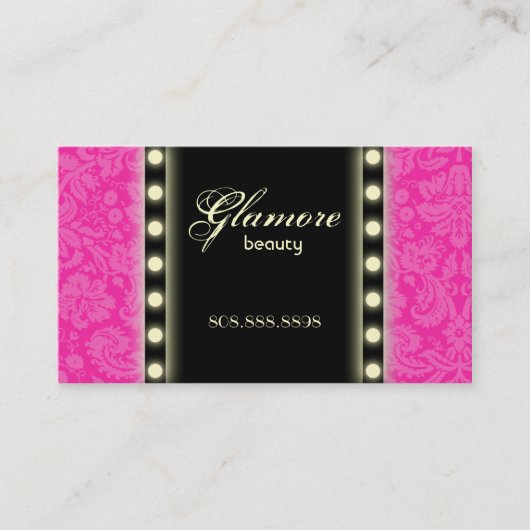メーキャップアーティストの名刺はピンクの黒をつけます 名刺 (正面)