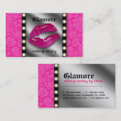 メーキャップアーティストの名刺は唇の鏡をつけます 名刺 (正面/裏面)