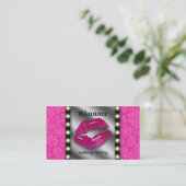 メーキャップアーティストの名刺は唇の鏡をつけます 名刺 (スタンド正面)