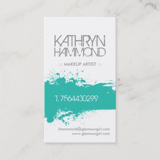 メーキャップアーティストの名刺-カスタムな色 名刺 (正面)