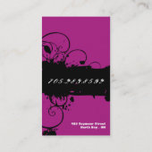 メーキャップアーティストの名刺-グランジな（ばちゃばちゃ）跳ねるのピンク 名刺 (裏面)