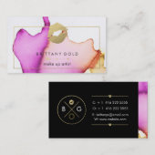 メーキャップアーティストの名刺-シックな水彩画 名刺 (正面/裏面)