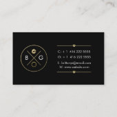 メーキャップアーティストの名刺-シックな金ゴールドおよび黒 名刺 (裏面)