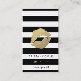 メーキャップアーティストの名刺-シックな金ゴールドおよび黒 名刺