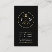 メーキャップアーティストの名刺-シックな金ゴールドおよび黒 名刺 (裏面)