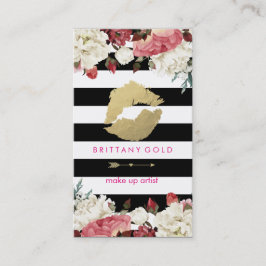 メーキャップアーティストの名刺-シックな金ゴールドおよび黒 名刺