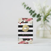 メーキャップアーティストの名刺-シックな金ゴールドおよび黒 名刺 (スタンド正面)