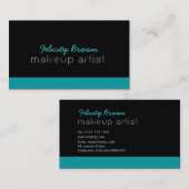 メーキャップアーティストの名刺-ティール(緑がかった色) 名刺 (正面/裏面)