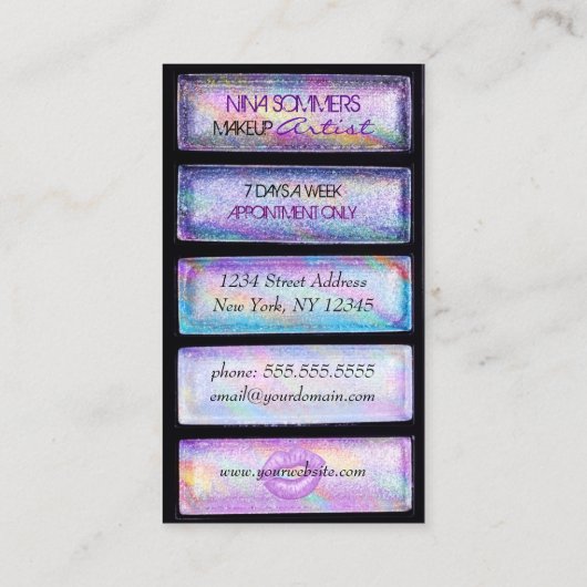 メーキャップアーティストの名刺 名刺 (裏面)