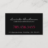 メーキャップアーティストの名刺 名刺 (裏面)