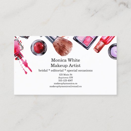 メーキャップアーティストの名刺 名刺 (裏面)