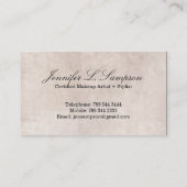 メーキャップアーティストの名刺 名刺 (裏面)