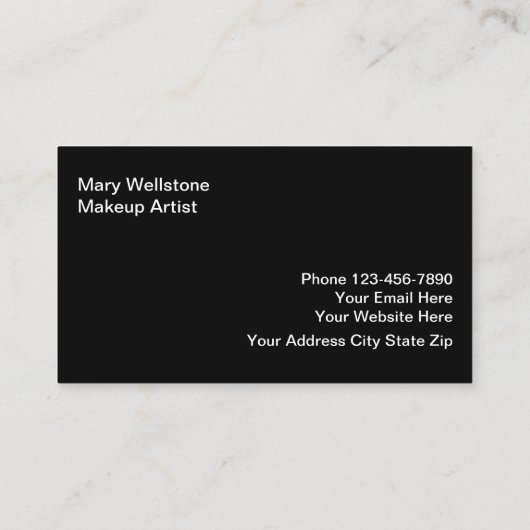 メーキャップアーティストの名刺 名刺 (裏面)