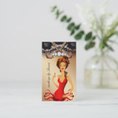 メーキャップアーティストの唇Nの口紅のジュエリーの金ゴールドのレース 名刺 (スタンド正面)