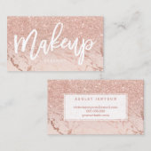 メーキャップアーティストの大理石のタイポグラフィの赤面のばら色の金ゴールド 名刺 (正面/裏面)