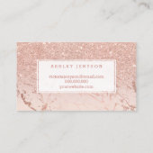メーキャップアーティストの大理石のタイポグラフィの赤面のばら色の金ゴールド 名刺 (裏面)