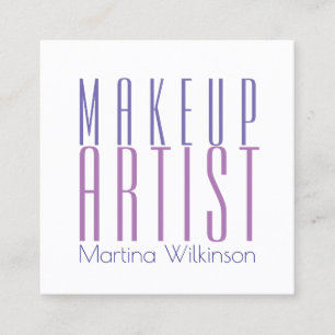 メーキャップアーティストの巨大な文字の手紙カバー スクエア名刺