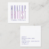メーキャップアーティストの巨大な文字の手紙カバー スクエア名刺 (正面/裏面)