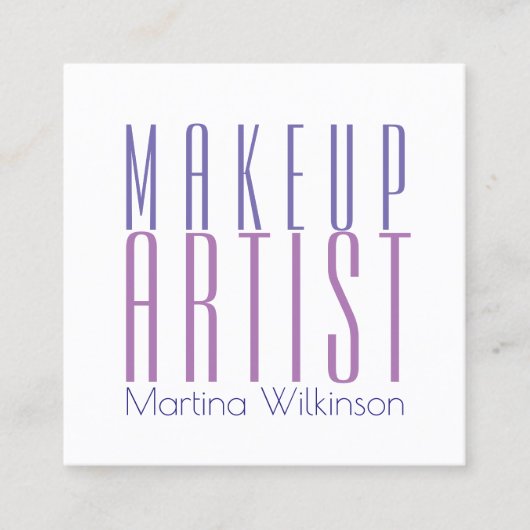 メーキャップアーティストの巨大な文字の手紙カバー スクエア名刺 (正面)