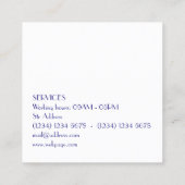 メーキャップアーティストの巨大な文字の手紙カバー スクエア名刺 (裏面)