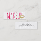 メーキャップアーティストの最小主義の金ゴールドの唇は小型文字を飾ります スキニー名刺 (正面/裏面)