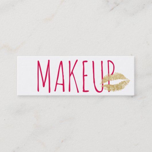 メーキャップアーティストの最小主義の金ゴールドの唇は小型文字を飾ります スキニー名刺 (正面)