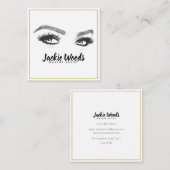 メーキャップアーティストの眉毛は鞭を注目します スクエア名刺 (正面/裏面)