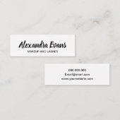 メーキャップアーティストの粋なタイポグラフィのシンプル スキニー名刺 (正面/裏面)