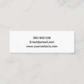 メーキャップアーティストの粋なタイポグラフィのシンプル スキニー名刺 (裏面)