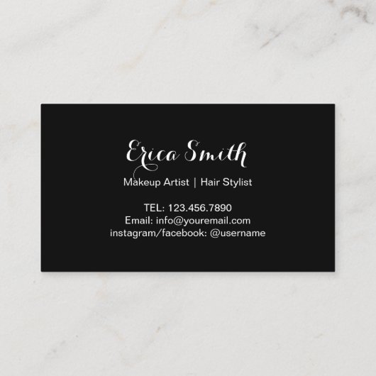 メーキャップアーティストの粋な銀製のスパンコールのロイヤリティの穿孔器 ロイヤリティカード (裏面)