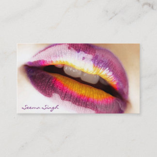 メーキャップアーティストの紫色Lipgloss 名刺