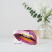 メーキャップアーティストの紫色Lipgloss 名刺 (スタンド正面)