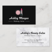 メーキャップアーティストの美しいの口紅の赤面の粉のロゴ 名刺 (正面/裏面)