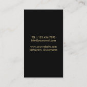 メーキャップアーティストの美容師のアフリカのシックな黒及び金ゴールド 名刺 (裏面)