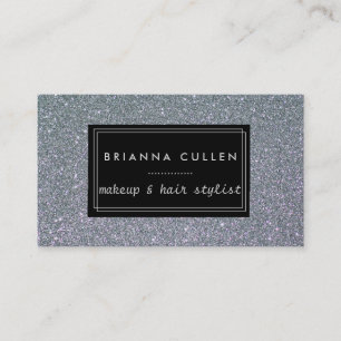 メーキャップアーティストの美容師のファンキーな銀製のグリッター 名刺