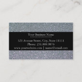 メーキャップアーティストの美容師のファンキーな銀製のグリッター 名刺 (裏面)