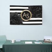 メーキャップアーティストの美容師のモダンなモノグラムの花柄 横断幕 (トレードショー)