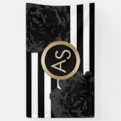 メーキャップアーティストの美容師のモダンなモノグラムの花柄 横断幕 (縦)