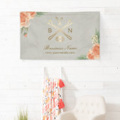 メーキャップアーティストの美容師のヴィンテージの花柄のサロン 横断幕 (インサイチュ)