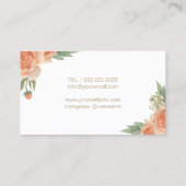 メーキャップアーティストの美容師のヴィンテージの花柄のモノグラム 名刺 (裏面)