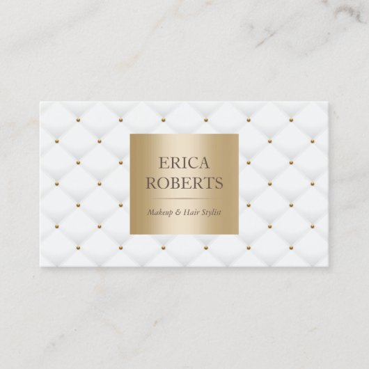 メーキャップアーティストの美容師の贅沢な金ゴールドのアポイントメント 予約カード (正面)