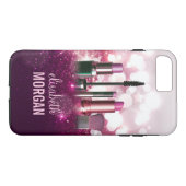 メーキャップアーティストの美容師-ピンクの美しいのグリッター Case-Mate iPhoneケース (裏面(横))