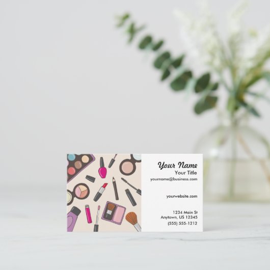 メーキャップアーティストの美容師 名刺 (スタンド正面)