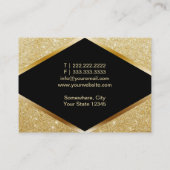 メーキャップアーティストの美容院のシックな唇の金ゴールドのグリッター 名刺 (裏面)