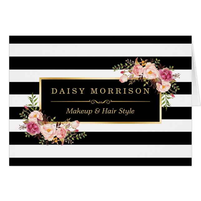 メーキャップアーティストの美容院の金ゴールドのヴィンテージの花柄 (正面横)