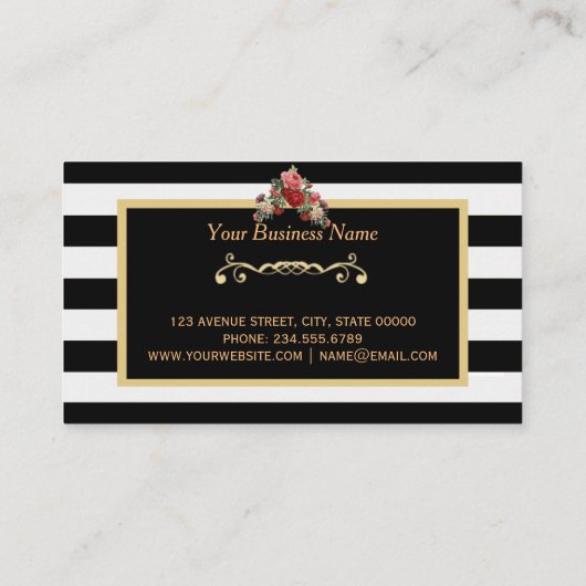 メーキャップアーティストの美容院の金ゴールドの名刺 名刺 (裏面)