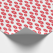 メーキャップアーティストの赤い口紅の唇の美容院 ラッピングペーパー (角)