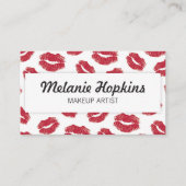 メーキャップアーティストの赤い口紅は名刺に接吻します 名刺 (正面)
