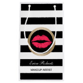 メーキャップアーティストの赤い唇の化粧品のディストリビューター スモールペーパーバッグ (正面)