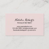 メーキャップアーティストの赤い唇の赤面のピンクの美容院 名刺 (裏面)